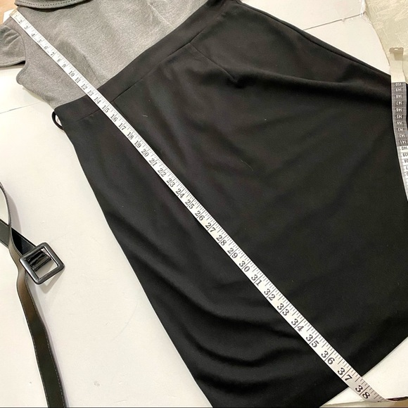 London Style Black Gray Career Sheath Midi Dress 10 - Picture 13 of 13